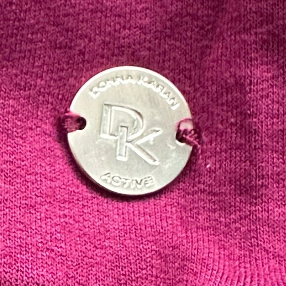 Donna Karan Active Top Womens Medium Purple Knit Pullover Toggle Hem - Picture 4 of 9